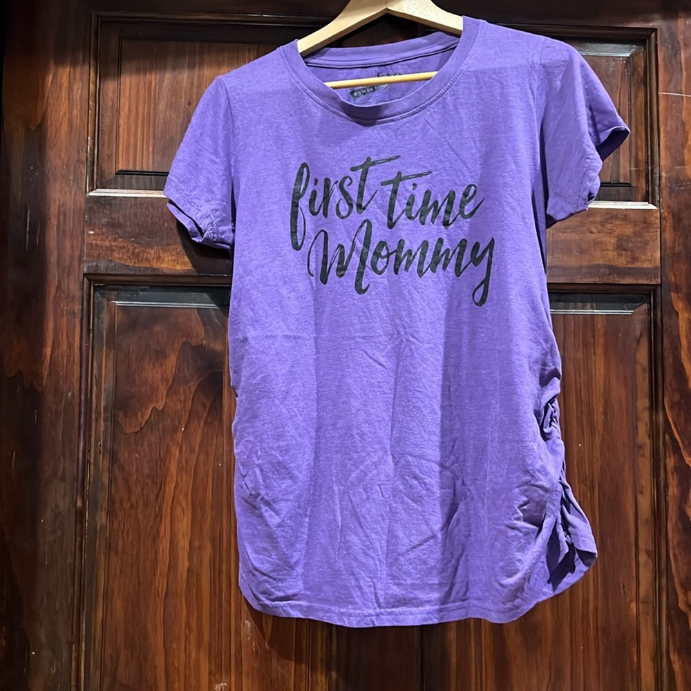 “first time Mommy” purple  t-shirt size M but could also fit size L